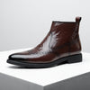 Men's Leather Chelsea Boots, Retro, British Style, Style 7959