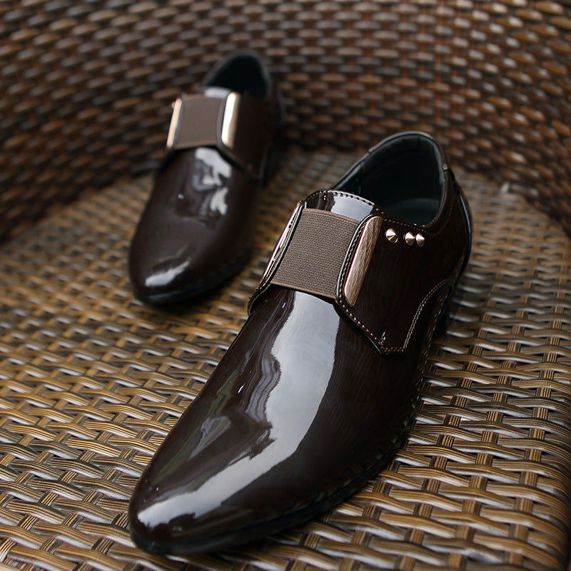Men's business leather shoes - plus size, new arrival, patent leather, pointed toe, fashionable kore 8