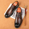 Men's Leather Formal Shoes, Pointed Toe, Lace-Up, Style 1495