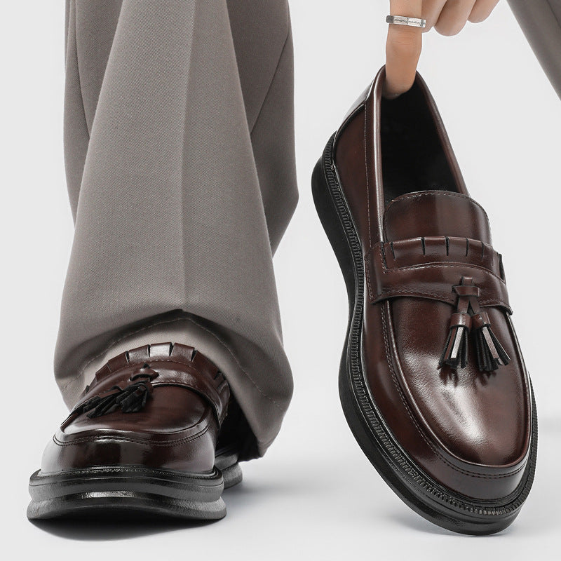 2026 casual business formal breathable wedding shoes winter brogue men's shoes korean style british 7