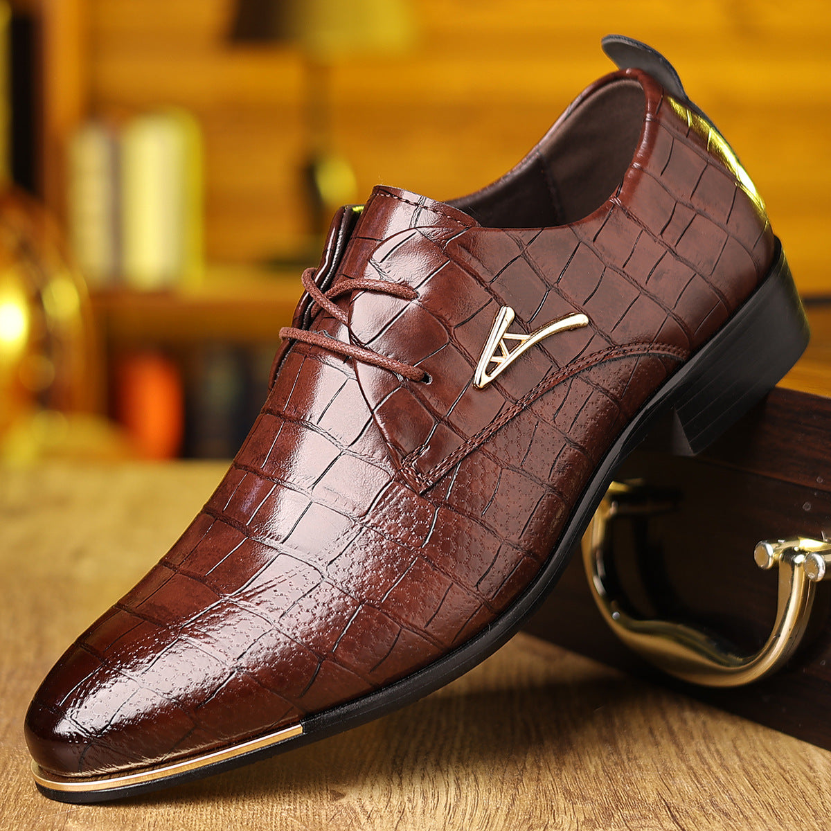 New arrival cross-border mencasualeasiest for matchplus size leather shoes pointed toe fashion busin 4