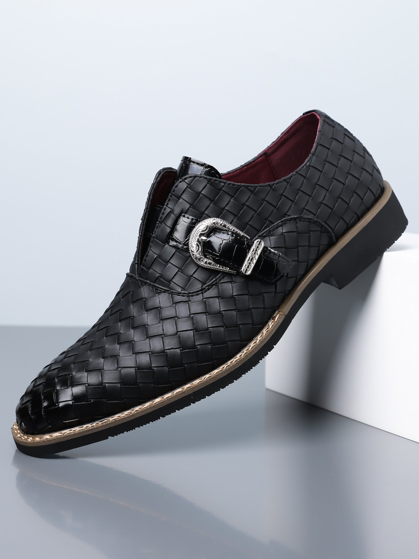 Amazon's best-selling cross-border plus sizemen leather shoes pointed toe business casual slip-on 15