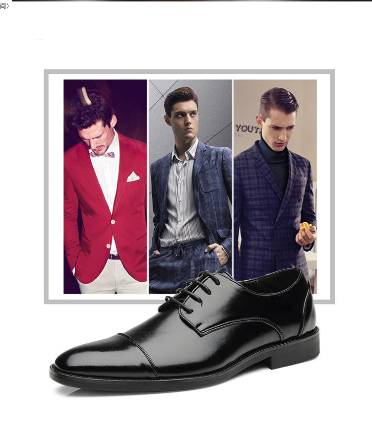 Spring new pointed-toe lace-up business dress leather shoes for men, british style brogue cross-bord 10