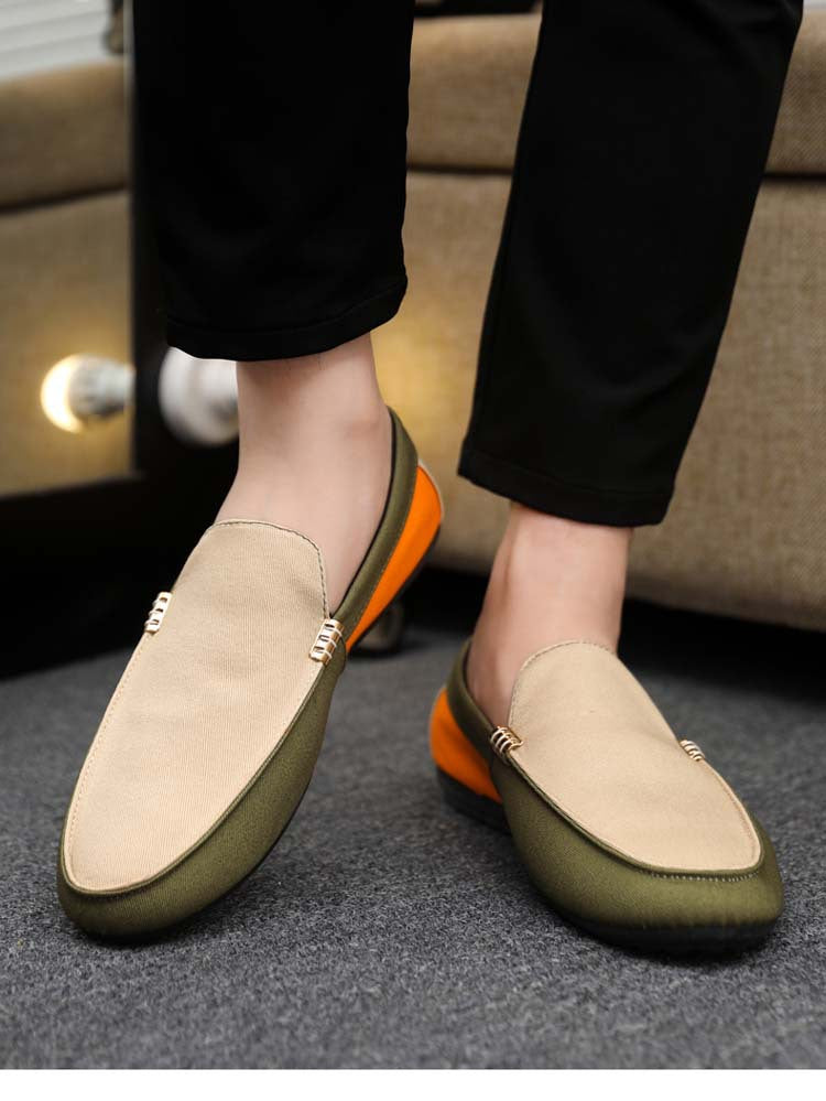 Spring/summer casual sneakers, trendy loafers, men's slip-ons, moccasins, one-step shoes, men's foot 19