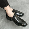 2026 spring men's plus size pointed toe patent leather dress shoes - british casual style hair styli