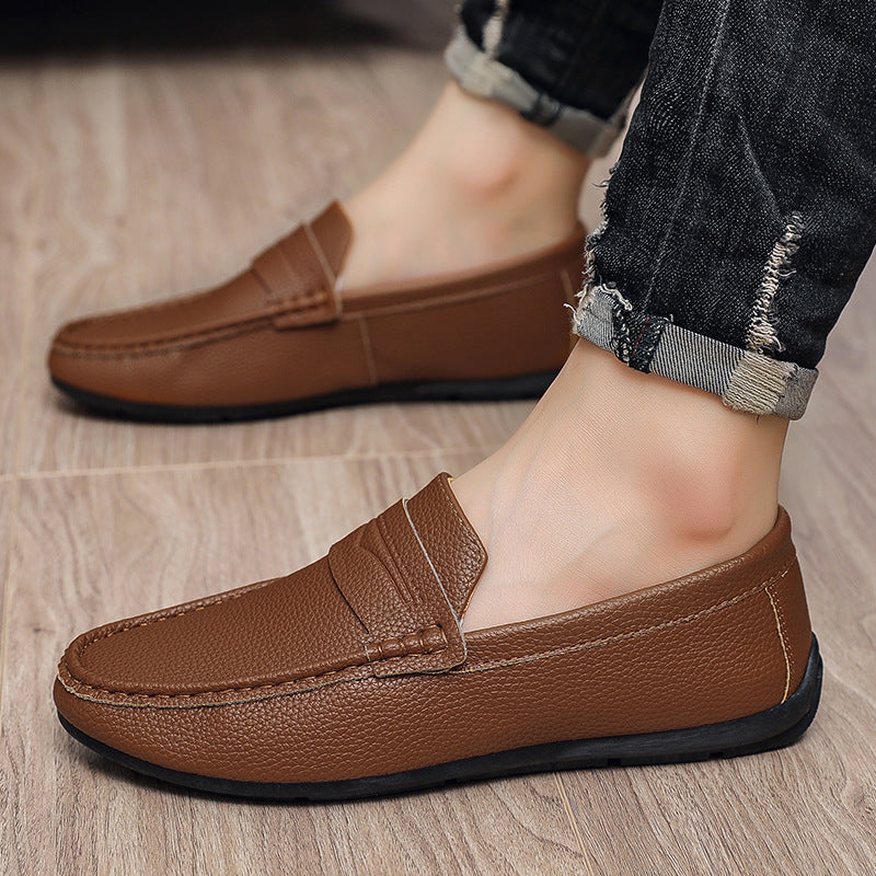 Men's Casual Leather Loafers - Soft Sole, Fashionable Design