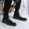 Men's Leather Chelsea Boots, Pointed Toe, Retro