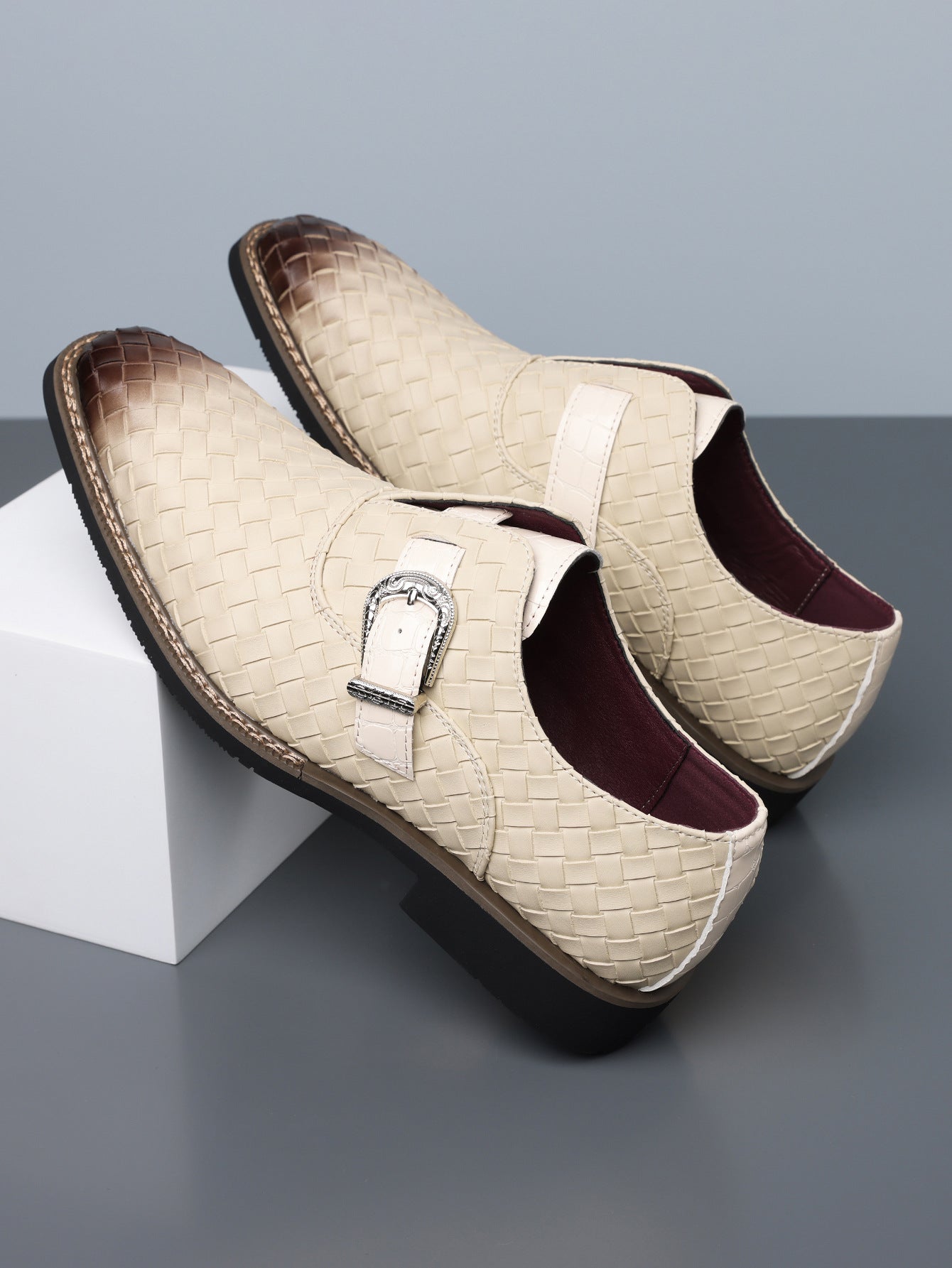 Amazon's best-selling cross-border plus sizemen leather shoes pointed toe business casual slip-on 7
