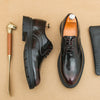 Men's Red Leather Derby Formal Shoes, Business, Wedding