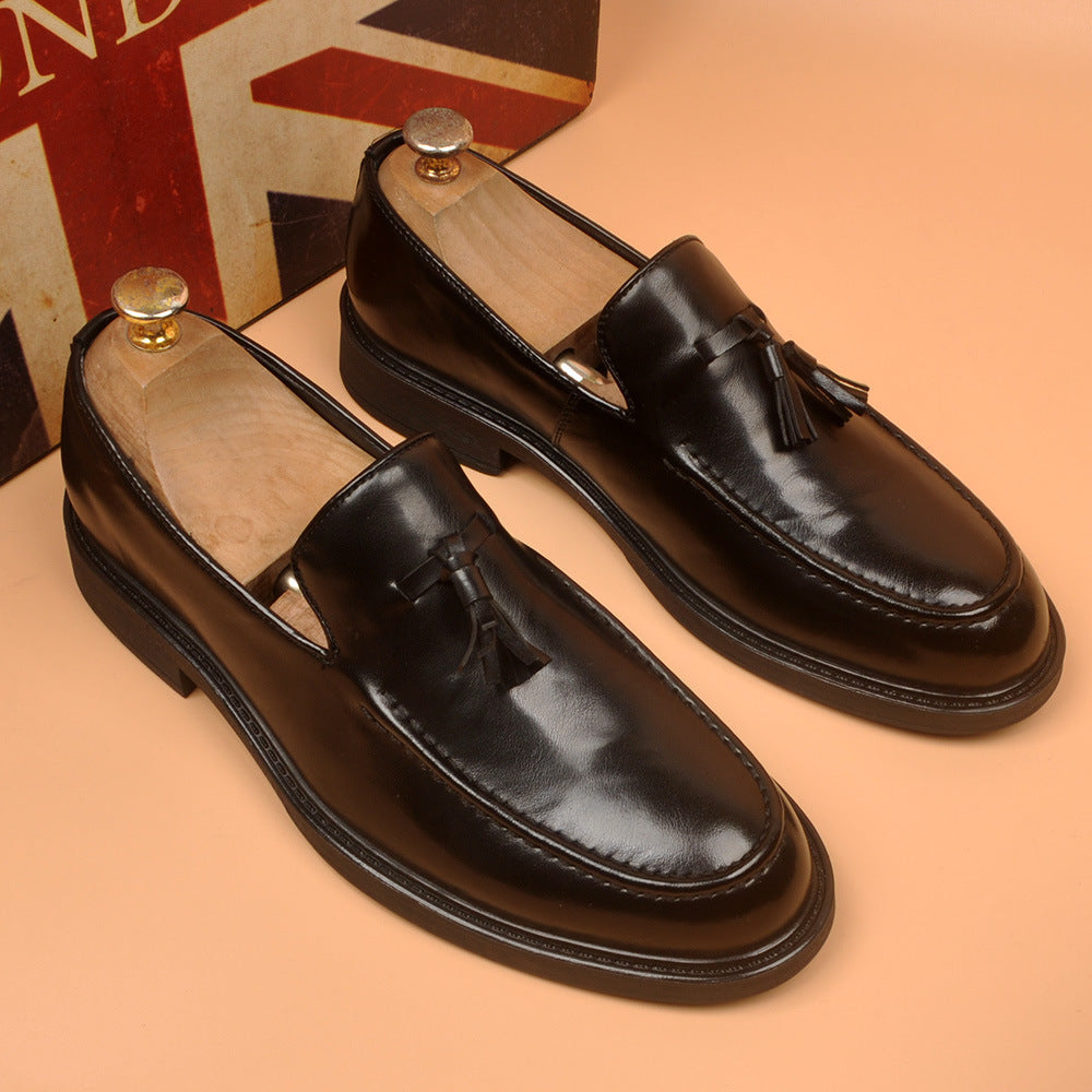 Fashioneasiest for match business men's shoes tassel formal dress hidden heelcasual leather shoes we 2