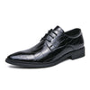 Men's Green Leather Dress Shoes, Pointed Toe, Business