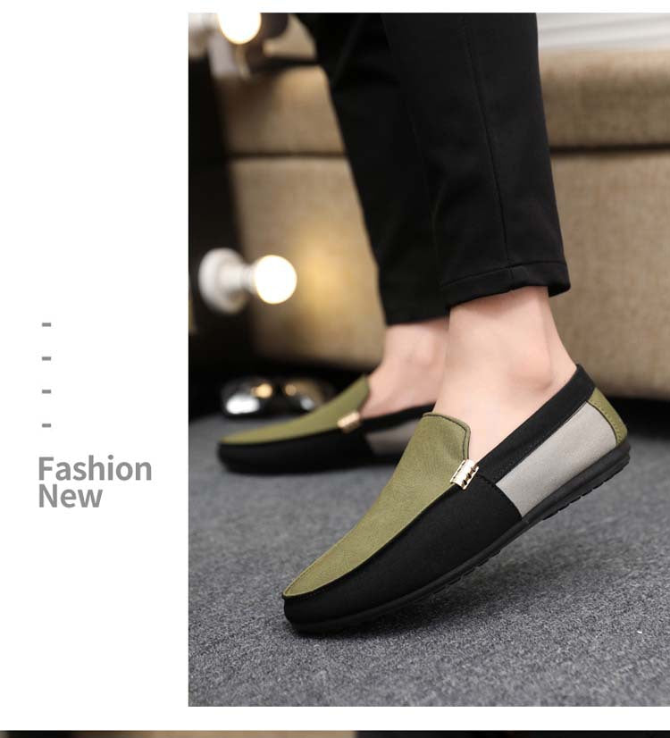Spring/summer casual sneakers, trendy loafers, men's slip-ons, moccasins, one-step shoes, men's foot 14