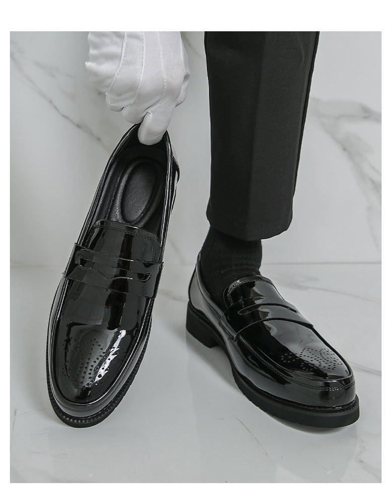 2026 spring new men's casual formal leather shoes business british brogue casual flats wedding shoes