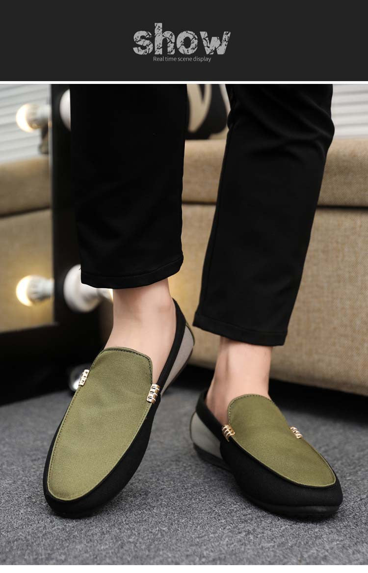 Spring/summer casual sneakers, trendy loafers, men's slip-ons, moccasins, one-step shoes, men's foot 13