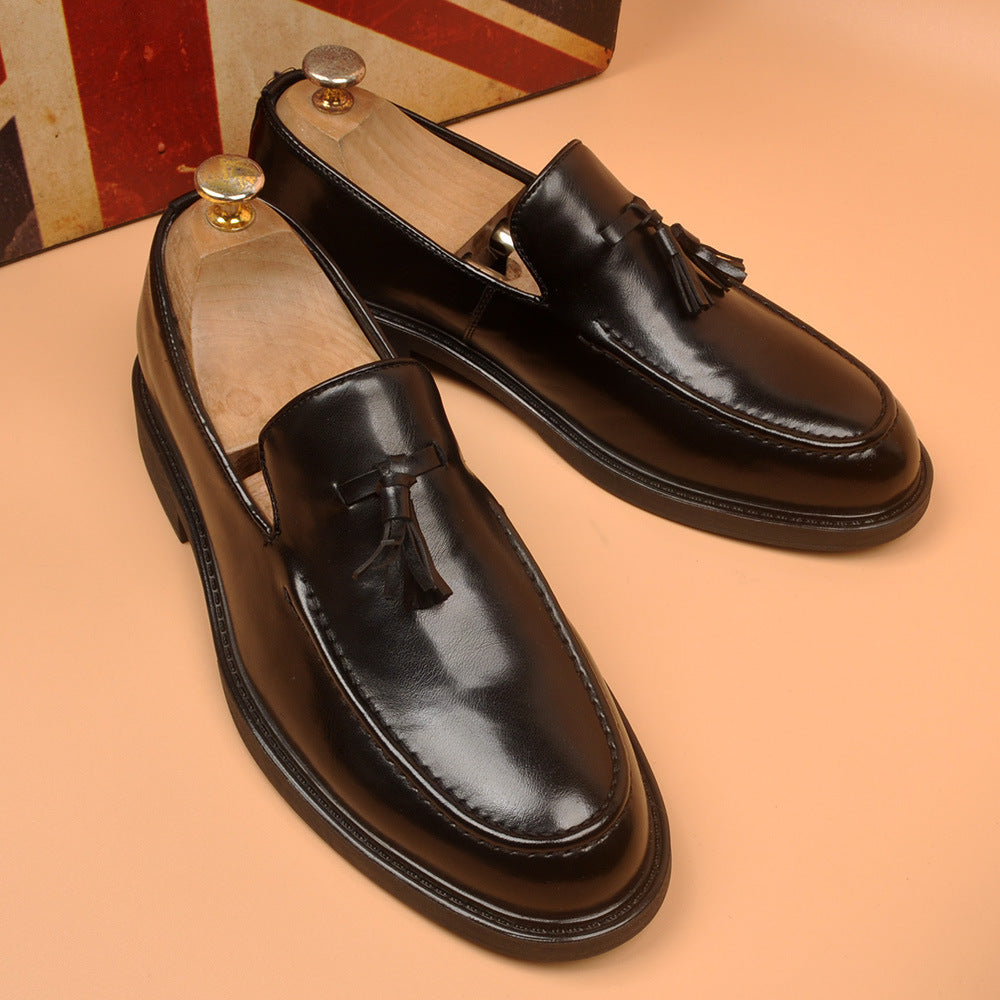 Fashioneasiest for match business men's shoes tassel formal dress hidden heelcasual leather shoes we 11