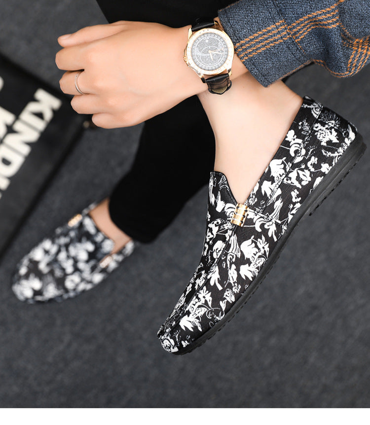 Spring/summer casual sneakers, trendy loafers, men's slip-ons, moccasins, one-step shoes, men's foot 7
