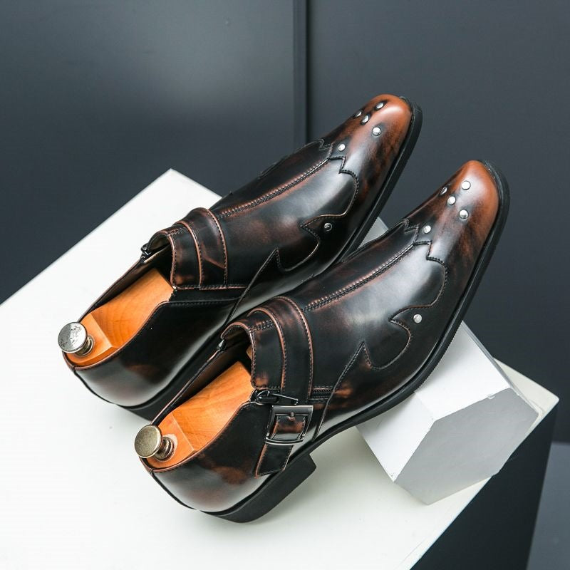 Pointed-toe european and american style men's leather dress shoes - trendy, business casual, rhinest 8