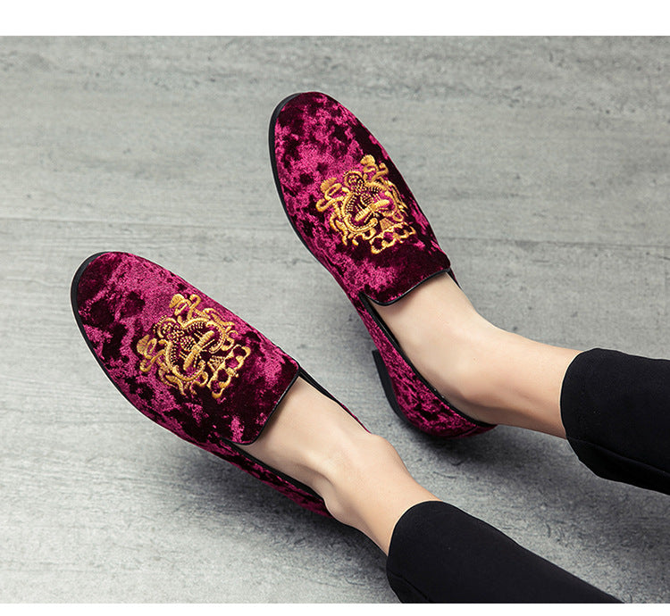 Cross-border autumn corduroy slip-on loafers, british style formal & casual shoes, plus size dress 10