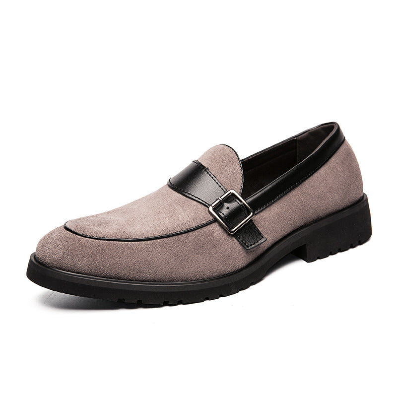 Exportplus size buckle men business casual leather shoes fashion formal wear slip-on men's shoes bla