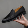 Men's Leather Driving Shoes, Pointed Toe, Slip-On