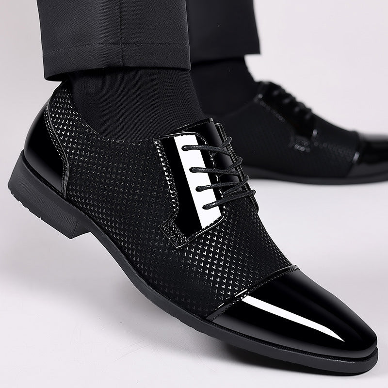 Men's leather shoes: new business formal, casual, spring/autumn breathable, british style, korean st 4