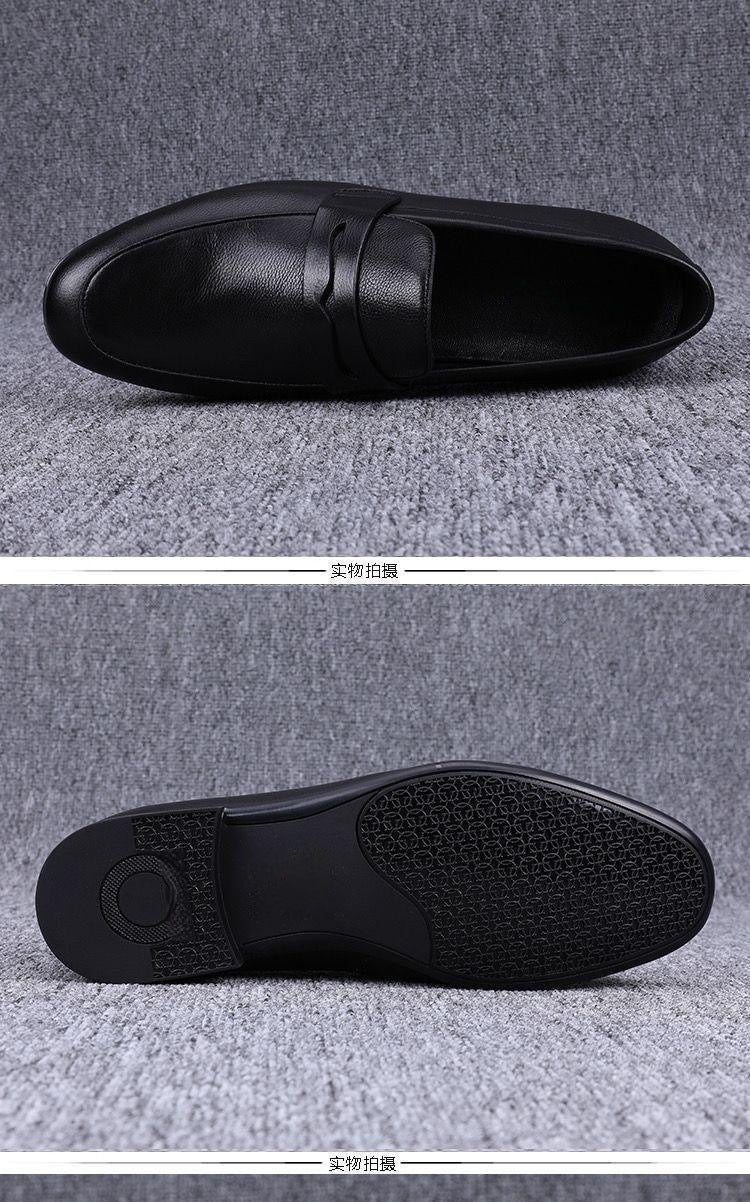 Spring and Autumn New Soft Casual Dress Leather Shoes Breathable Business Men's British One-Pedal Doudou Shoes Soft Sole Soft Surface