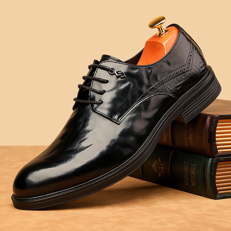 Men's leather shoes - british style, korean trend, casual business formal dress shoes, men's wedding 5