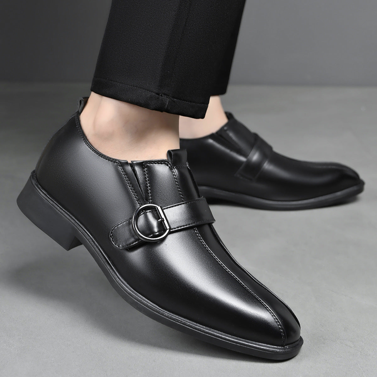 Cross-border e-commerce 2026 autumn new men's business british style pointed toe leather shoes, slip 3