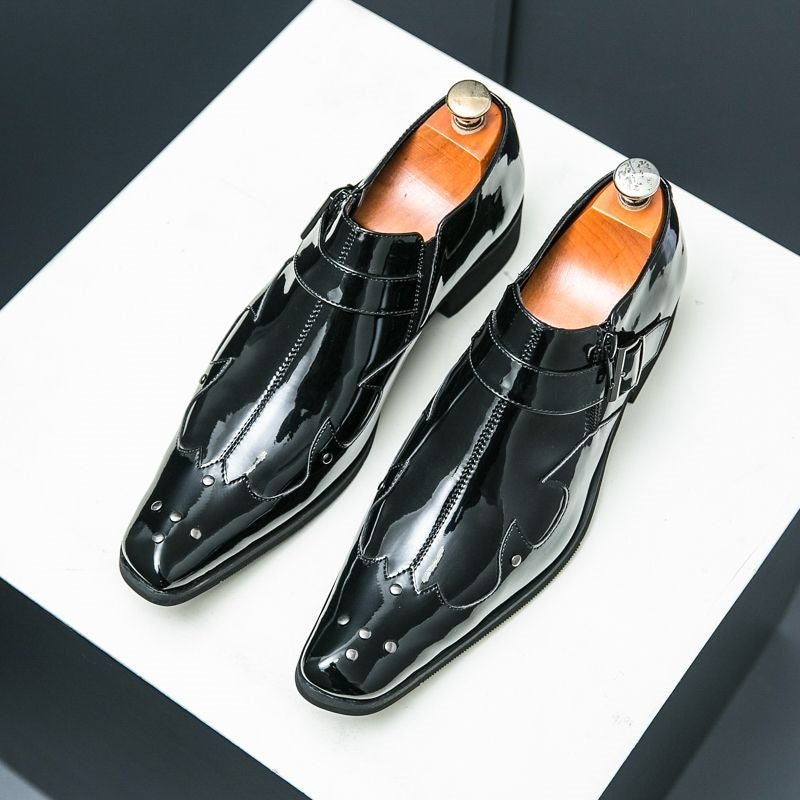 Pointed-toe european and american style men's leather dress shoes - trendy, business casual, rhinest 5
