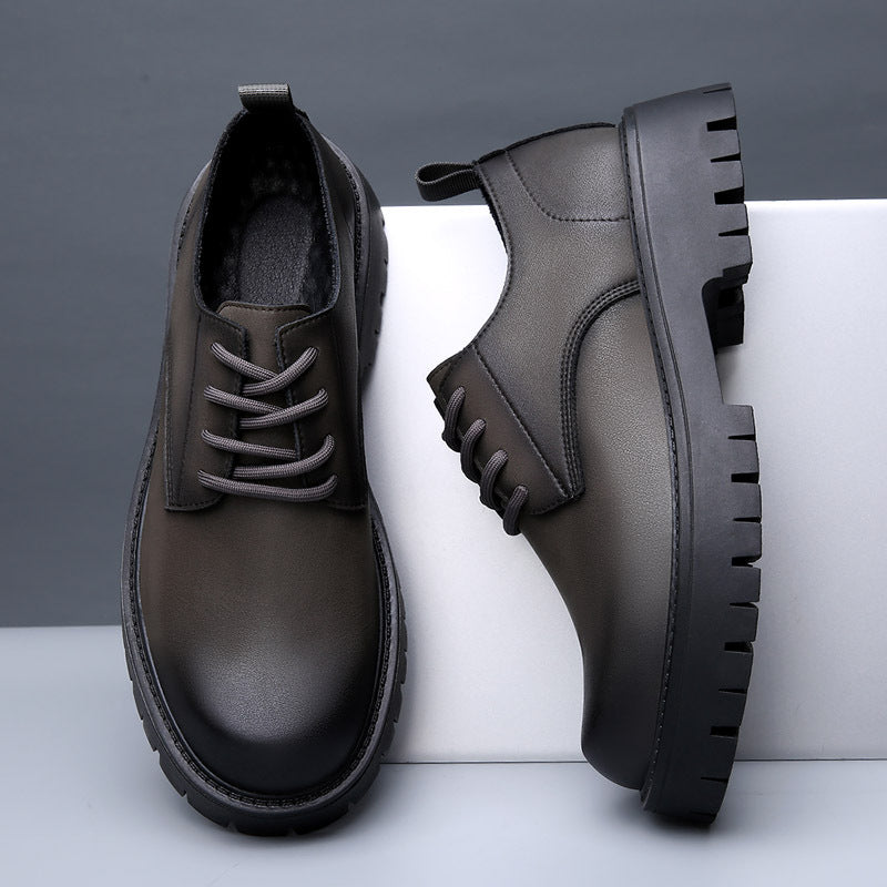 Round toe hidden heel british casualbootslow ankle breathable men's youth workwear trendy k-style bu 4