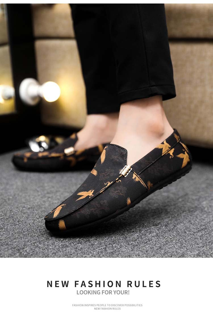 Spring/summer casual sneakers, trendy loafers, men's slip-ons, moccasins, one-step shoes, men's foot 14