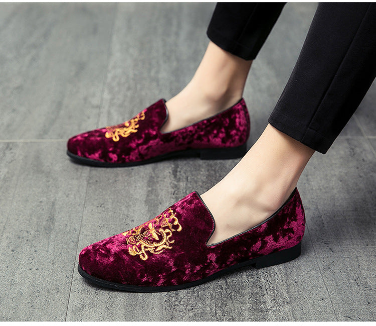 Cross-border autumn corduroy slip-on loafers, british style formal & casual shoes, plus size dress 12