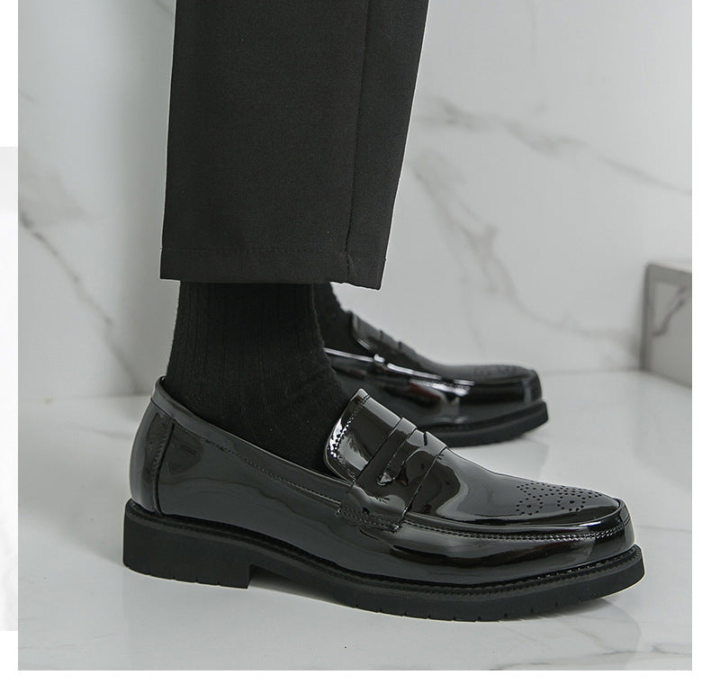 2026 spring new men's casual formal leather shoes business british brogue casual flats wedding shoes