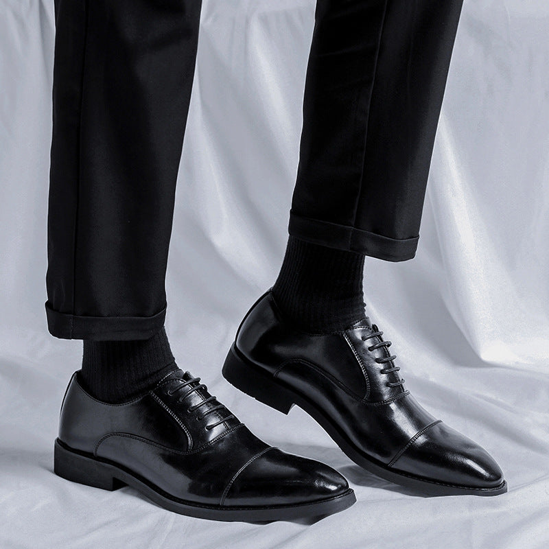 Three-joint men's leather shoes business casual formal men's shoes british suit shoes men's groom we 2