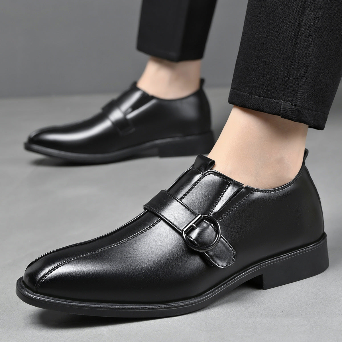 Cross-border e-commerce 2026 autumn new men's business british style pointed toe leather shoes, slip 21