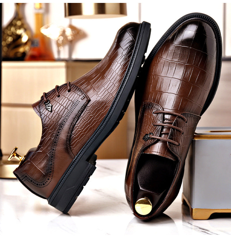 Men's business casual dress shoes - versatile leather oxfords, lace-up trendy footwear, stylish brit 7