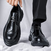Men's Black Leather Formal Shoes, Slip-On, Wedding