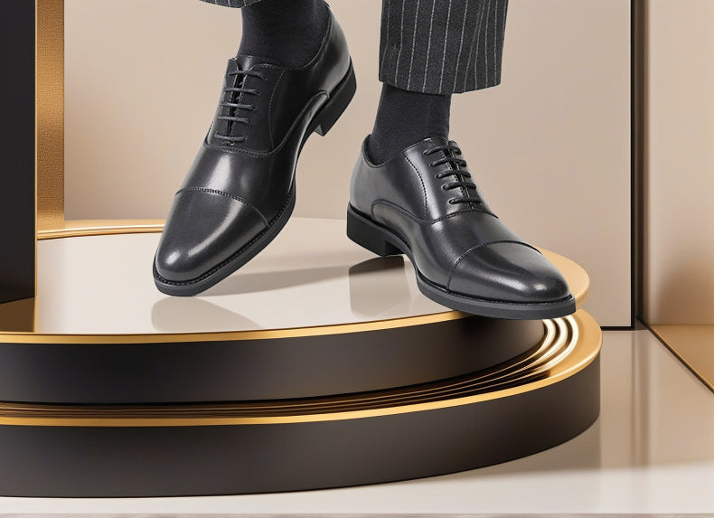 Cross-border 2026 spring/autumn three-panel leather dress shoes for men - anti-slip, business formal 19