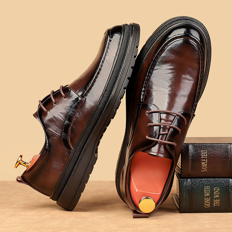 Men's british style versatile formal leather shoes - comfortable wedding groom shoes 2