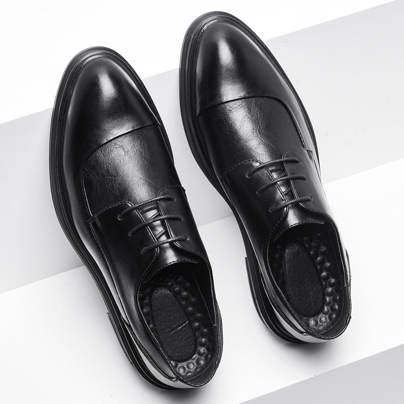 New men's pointed-toe leather shoes - korean style, trendy formal & business casual, plus size, brit 10