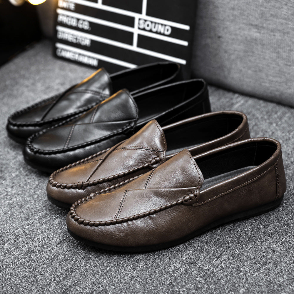 Lazy summer 2024 slip-on loafers british trendy bean shoes men's k-style breathable new casual fashi 1