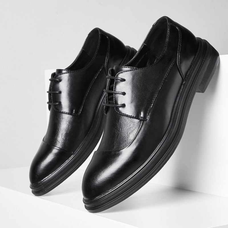 New men's pointed-toe leather shoes - korean style, trendy formal & business casual, plus size, brit 8
