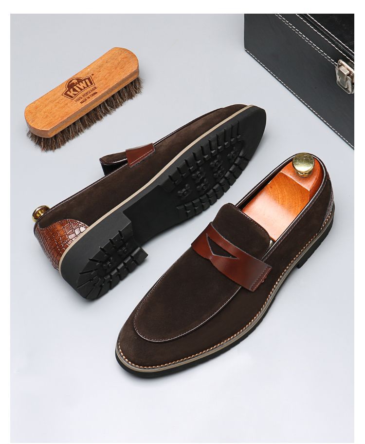 British style men's business casual leather shoes - pointed toe slip-on, korean style, versatile loa 7
