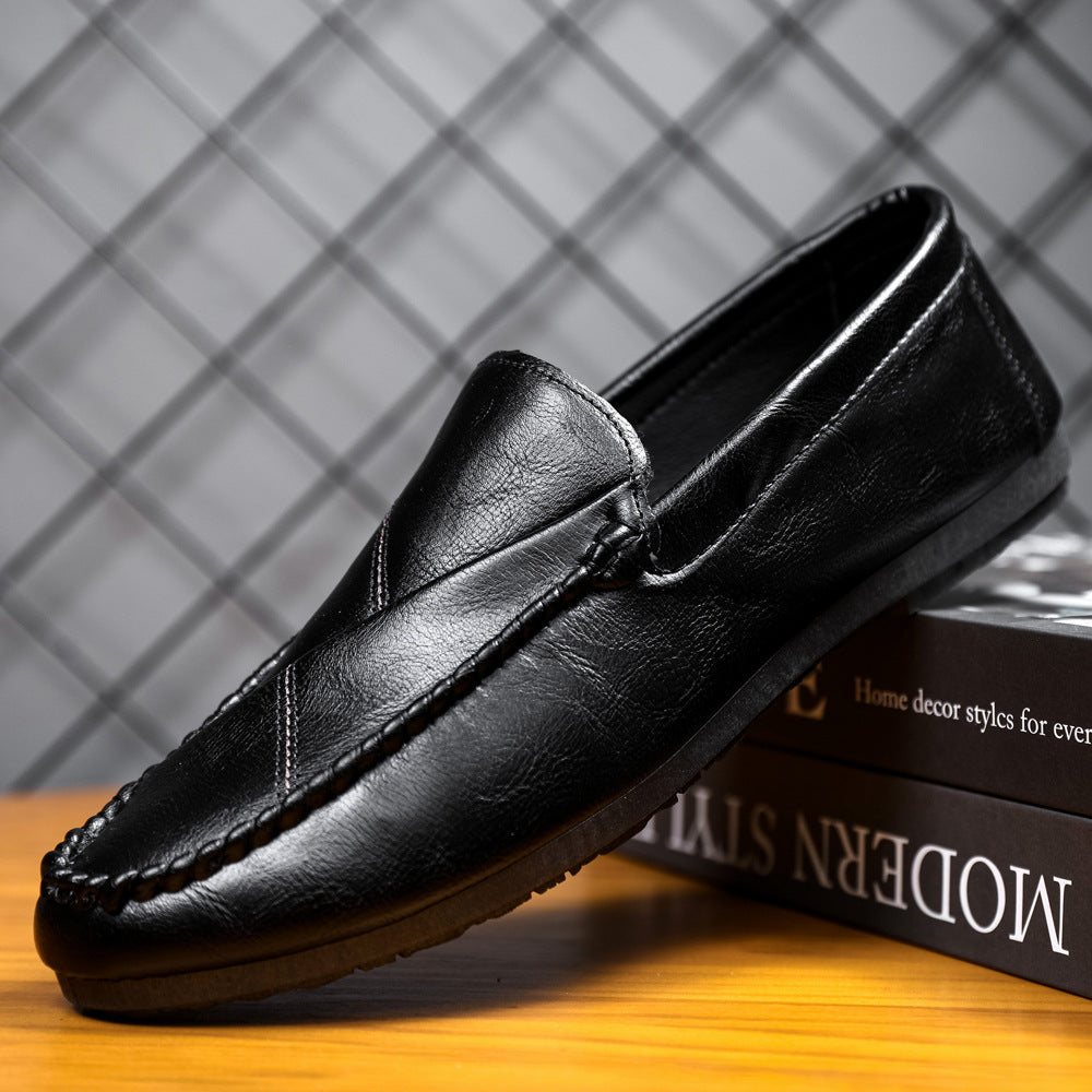 Lazy summer 2024 slip-on loafers british trendy bean shoes men's k-style breathable new casual fashi 5