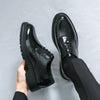 Men's Red Leather Derby Formal Shoes, Business, Wedding