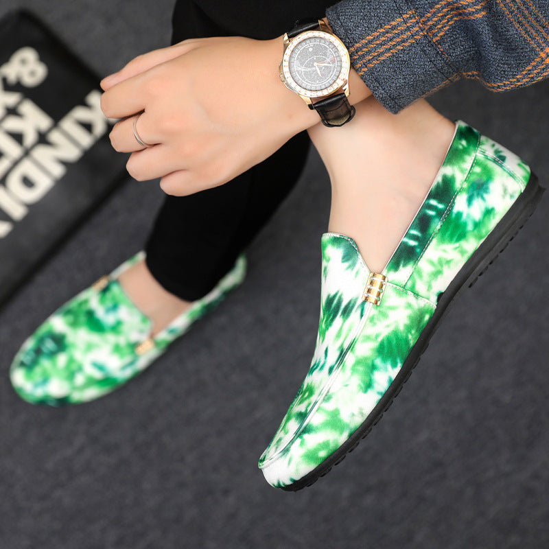 Spring/summer casual sneakers, trendy loafers, men's slip-ons, moccasins, one-step shoes, men's foot