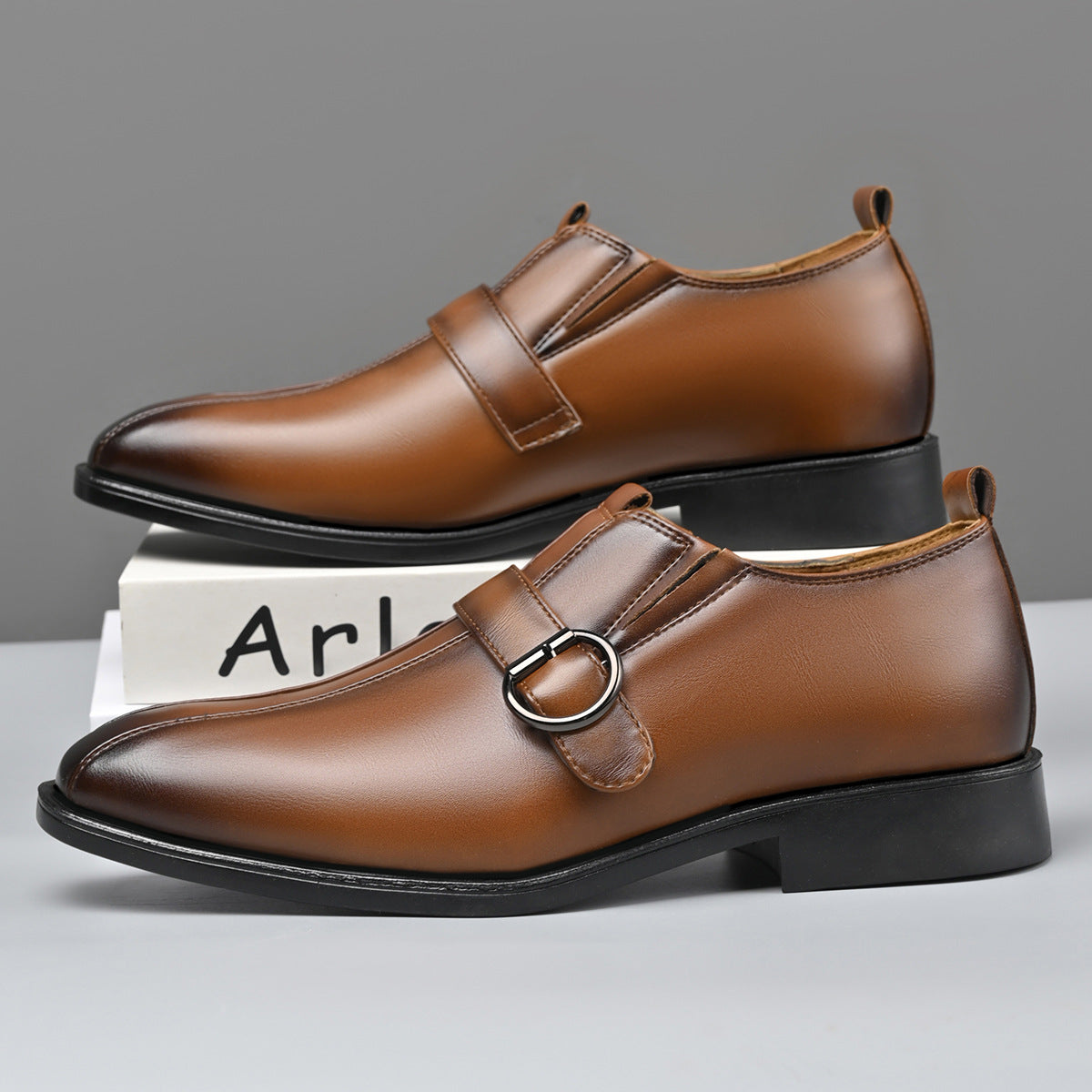 Cross-border e-commerce 2026 autumn new men's business british style pointed toe leather shoes, slip 8