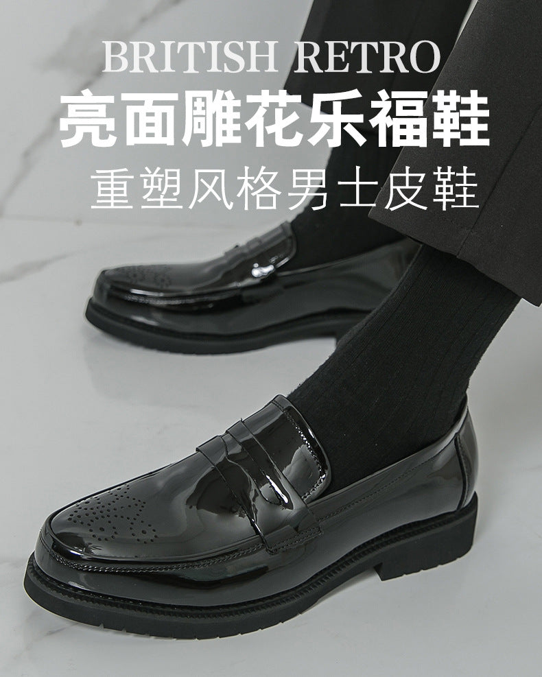 2026 spring new men's casual formal leather shoes business british brogue casual flats wedding shoes