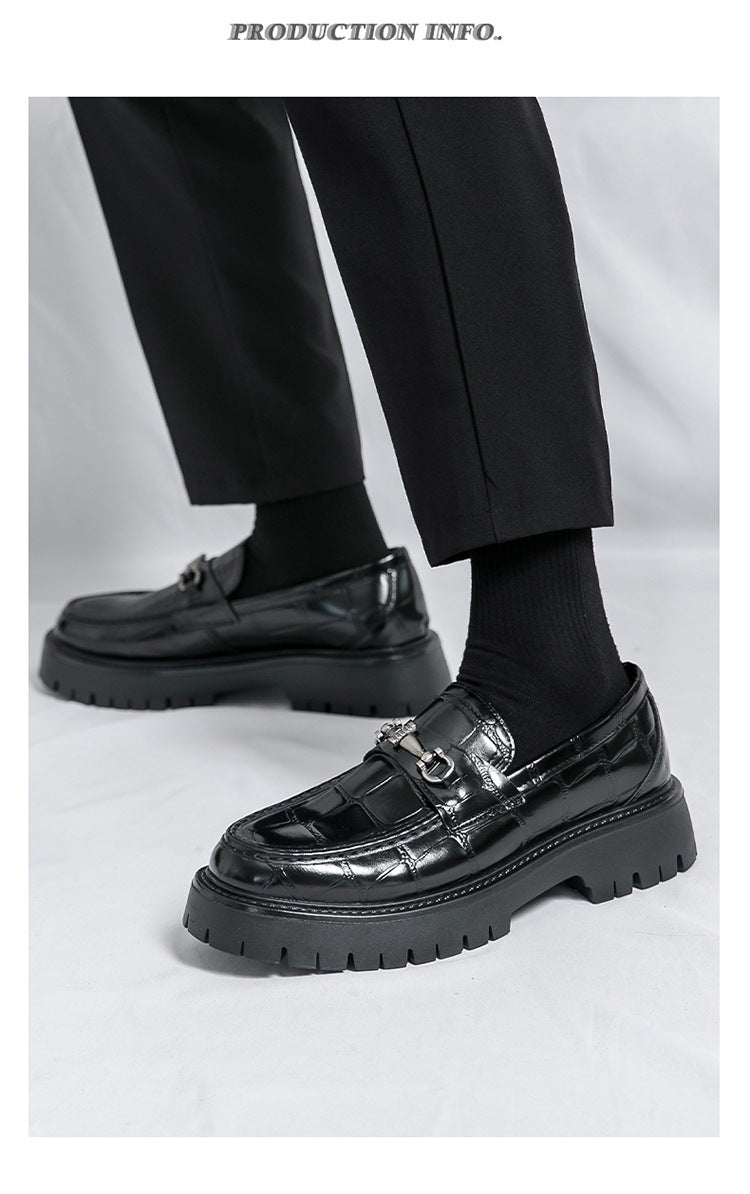 Cross-border spring thick sole foot heightening leather shoes fashion formal business casual shoes 8