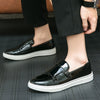 Men's White Leather Loafers, Slip-On, Breathable